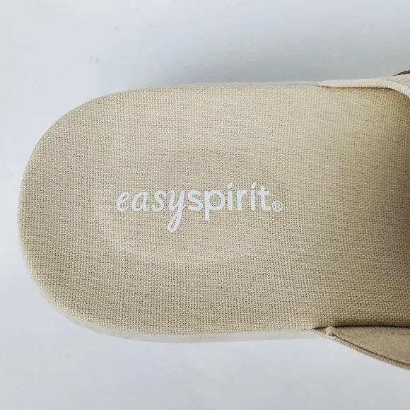Easy Spirit Squint Beige Tan Fabric Leather Upper Slip On Sandal Size 6 1/2M - Picture 11 of 14